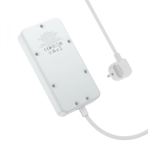Удлинитель сетевой Hoco AC7A Multifunctional 3USB 1Type-C,PD 17W 3.4A 1.5m White