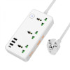 Удлинитель сетевой Hoco AC7A Multifunctional 3USB 1Type-C,PD 17W 3.4A 1.5m White