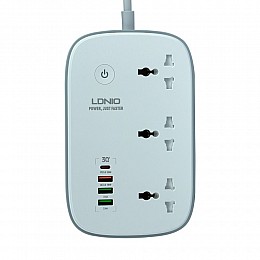 Удовжувач мережевий LDNIO SCW3451 WiFi 3 розетки PD / QC 3.0 2м 3USB Type-C Білий