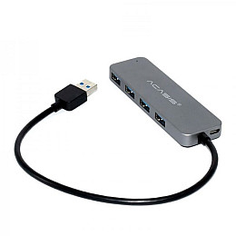 USB hub Acasis HS-080 на 4 порти USB 3.0 Сріблястий