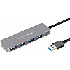 USB hub Acasis HS-080 на 4 порти USB 3.0 Сріблястий