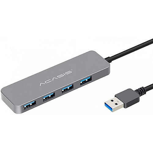 USB hub Acasis HS-080 на 4 порти USB 3.0 Сріблястий