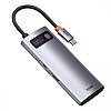 USB-хаб (концентратор) Baseus Metal Gleam Series 5-in-1 30Hz Version (Type-C to USB3.0*3, 4K HDMI, Type-C)