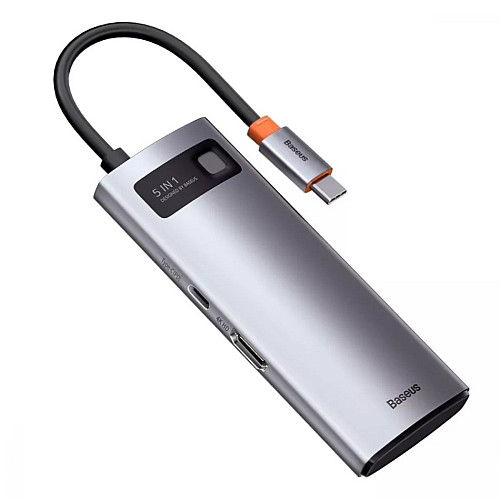 USB-хаб (концентратор) Baseus Metal Gleam Series 5-in-1 30Hz Version (Type-C to USB3.0*3, 4K HDMI, Type-C)