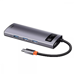 USB-хаб (концентратор) Baseus Metal Gleam Series 5-in-1 30Hz Version (Type-C to USB3.0*3, 4K HDMI, Type-C)