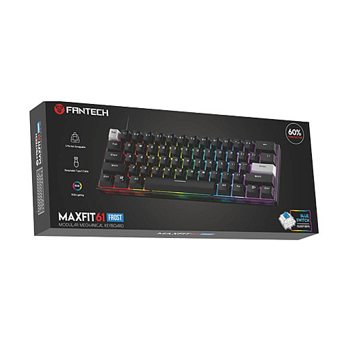 Игровая механическая клавиатура Fantech MAXFIT 61 MK857 FROST Blue Clicky Switch RGB Без NumPad Black