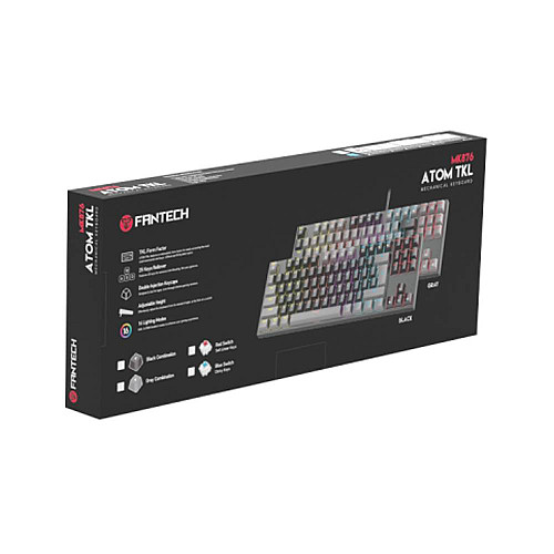 Игровая проводная механическая клавиатура Fantech ATOM MK876 RGB Без NumPad Black/Gray