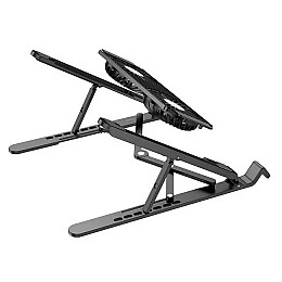 Подставка с кулером для ноутбука HOCO DH17 с RGB подсветкой Black