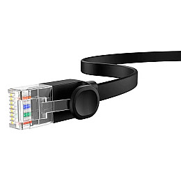 Кабель мережевий RJ45 Baseus CAT6 LAN Ethernet RJ45 плаский 12 м Black