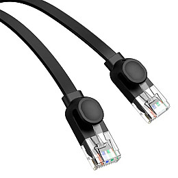 Кабель мережевий RJ45 Baseus CAT6 LAN Ethernet RJ45 плаский 30 м Black