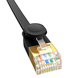 Кабель мережевий RJ45 Baseus CAT7 B00133207111-04 RJ45 плаский 5 м Black