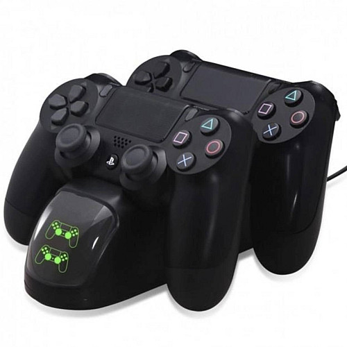 Двойная зарядная станция Dobe для геймпадов PlayStation (PS4 / PS4 Slim / PS4 Pro) Dualshock 4 с LED индикатором Черная