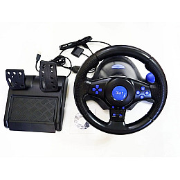 Руль с педалями OPT-TOP 3 в1 Vibration Steering wheel для приставки PS2 / PS3 / PC (1756374628)