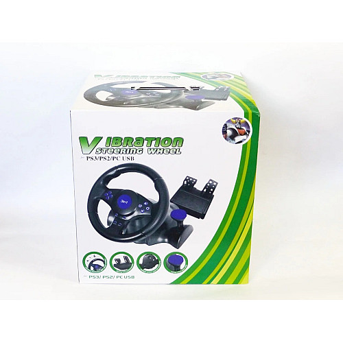 Руль с педалями OPT-TOP 3 в1 Vibration Steering wheel для приставки PS2 / PS3 / PC (1756374628)