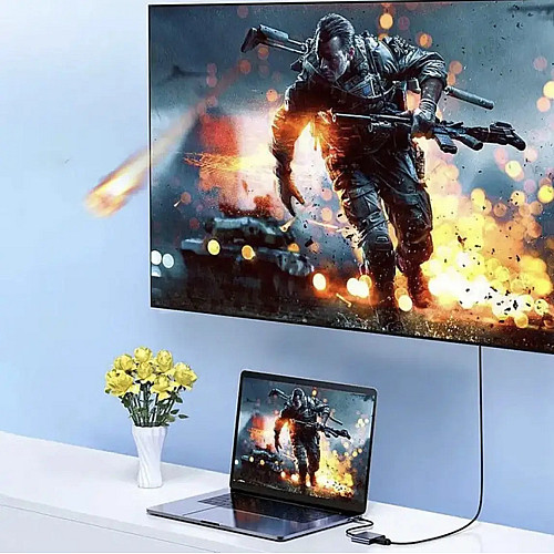 Перехідник адаптер TWS 3в1 із Type-C на HDMI USB USB-C / Конвертер Full HD 1080p 4K 2K UHD