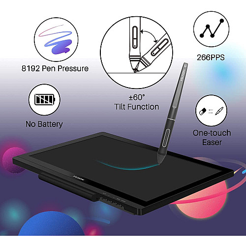 Графический монитор - планшет Huion Kamvas 20 (GS1901) рабочая область 435 x 239 мм с подставкой Черный