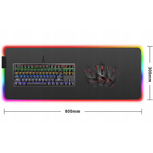 Игровой коврик с RGB подсветкой 80х30 Alleo
