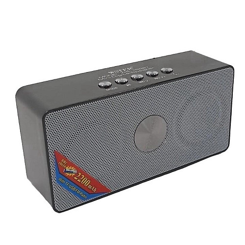 Портативная музыкальная аккумуляторная Bluetooth колонка с встроенным радио Wster WS-768 Silver