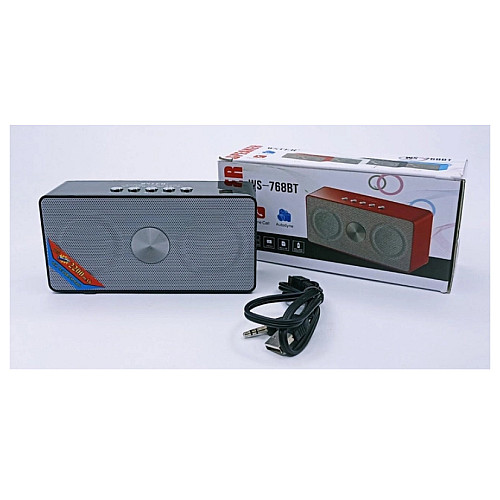 Портативная музыкальная аккумуляторная Bluetooth колонка с встроенным радио Wster WS-768 Silver