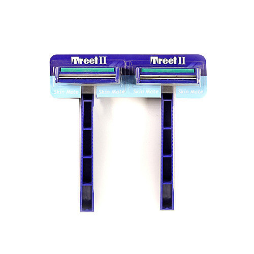 Бритва одноразовая Treet II Skin Mate 2-ух лезвийный станок с лубрикантом. Упаковка 24 шт (2015)