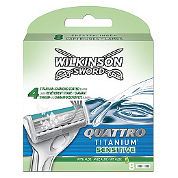 Сменные кассеты для бритья Wilkinson Sword Quattro Titanium Sensitiv - 8 шт (1012)