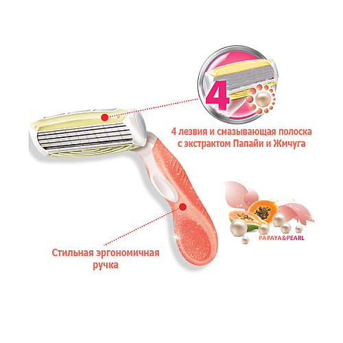 Сменные кассеты для бритья + бритва Wilkinson Sword Quattro 4 лезвия - 3 шт (1038)