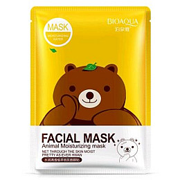 Тканинна маска Bioaqua C екстрактом зеленого чаю Facial Mask Ведмедик