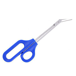 Ножиці для педикюру Lesko для людей з обмеженою рухливістю із двосторонньою кюреткою в комплекті Синій (3392-9878)