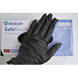 Перчатки нитриловые Medicom L неопудренные текстурированные 50 пар Черные (MAS40000)