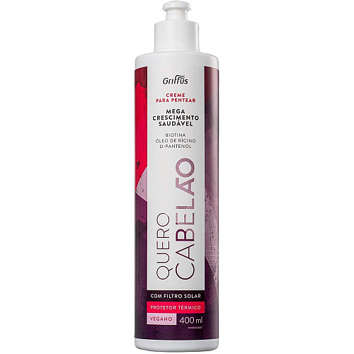 Кондиціонер незмивний для стимуляції росту волосся Griffus Creme De Pentear Quero Cabelao 400ml (42904)