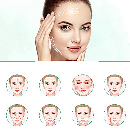 Ролер Lesko MA-1 для масажу обличчя з натурального каменю Бірюза