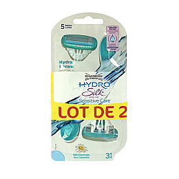 Женские одноразовые станки Wilkinson Hydro Silk Sensitive Care (3 +3) (01611)