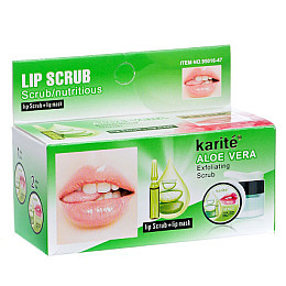 Маска для губ та цукровий скраб Karite 2 in1 Aloe Vera