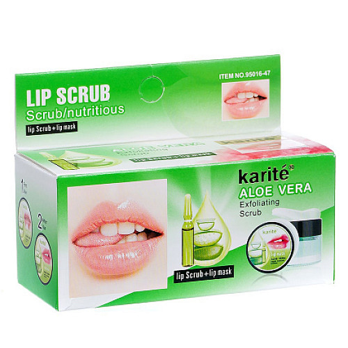 Маска для губ та цукровий скраб Karite 2 in1 Aloe Vera