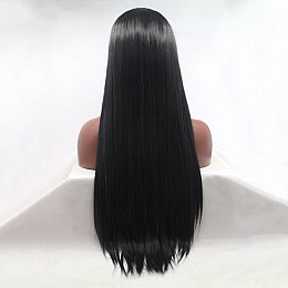 Парик ZADIRA чорний жіночий реалістичний на сітці довгий