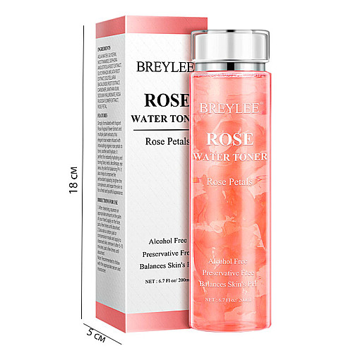 Тонер для обличчя заспокоюючий шкіру BREYLEE Rose Water Toner 200 мл (8073-41805)