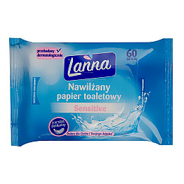 Вологий туалетний папір-серветки Lanna Sensitive 60 шт