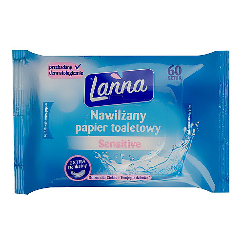 Вологий туалетний папір-серветки Lanna Sensitive 60 шт