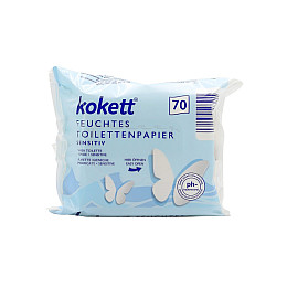 Влажная туалетная бумага-салфетки Kokett Sensitive 70 шт