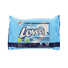 Вологі туалетні паперові серветки Lovely Sensitive 60 шт.