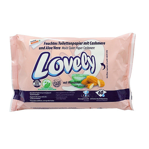 Вологі туалетні паперові серветки Lovely Мигдаль і Алое Вера 60 шт