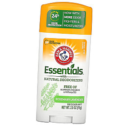 Натуральный твердый дезодорант, Essentials Solid Deodorant, Arm & Hammer  71г Розмарин-лаванда (43602001)
