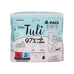 Детские влажные салфетки Luba Tuli 97% воды и алоэ 60*4 240 шт