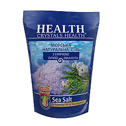 Сіль морська натуральна для ванни "Евкаліпт" Crystals Health 500 г.