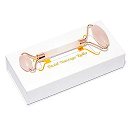 Роликовый массажёр Facial Massage Roller Gua Sha 14.5 см Розовый Кварц