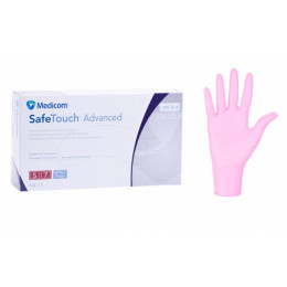 Нітрилові рукавички Medicom SafeTouch Advanced Slim розмір М 100шт/уп рожеві