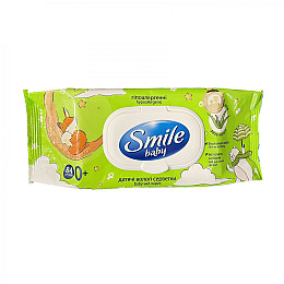 Влажные салфетки Smile Baby Экстракт алоэ 84 шт с клапаном