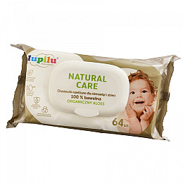 Детские влажные салфетки Lupilu Natural Care с клапаном 64 шт