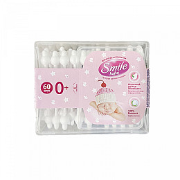 Детские ватные палочки Smile baby 60 шт с ограничителем