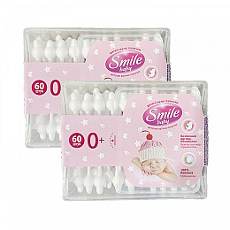 Детские ватные палочки Smile baby 120 шт с ограничителем